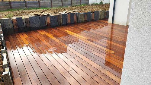 Terrasse bois Sautron paysagiste ADJ Espaces Verts