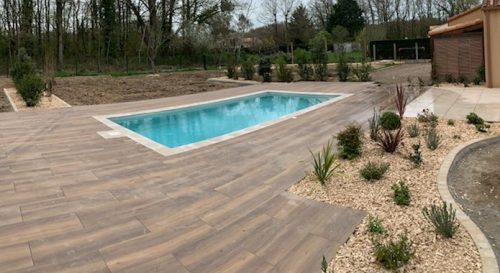 terrasse grès cerame et massif - ADJ St Mars de Coutais